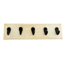 Black Iron Ivery Wooden Wall Hooks